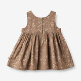 Wheat Main Pinafore Wrinkles | Baby Dresses 9502 cocoa brown flowers
