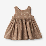Wheat Main Pinafore Wrinkles | Baby Dresses 9502 cocoa brown flowers