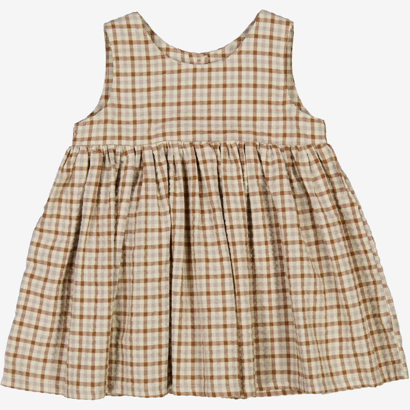 Wheat Pinafore Wrinkles | Baby Dresses 5094 golden dove check