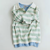 Wheat Main Polo Shirt L/S Fred Blouse 9647 mint stripe