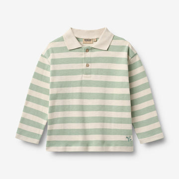 Wheat Main Polo Shirt L/S Fred Blouse 9647 mint stripe