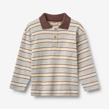 Wheat Main Polo Shirt L/S Fred Blouse 9877 multi blue stripe
