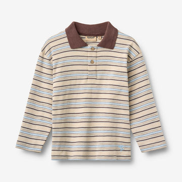 Wheat Main Polo Shirt L/S Fred Blouse 9877 multi blue stripe
