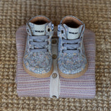 Wheat Footwear Barefoot Prewalker Malia Prewalker 9765 slightly blue flowers