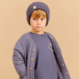 Wheat Main Quilt Jacket Siggo Jacket 1312 greyblue slub stripe
