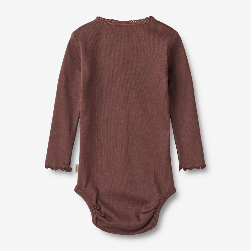 Wheat Main Rib Body L/S Lotta Underwear/Bodies 3118 eggplant