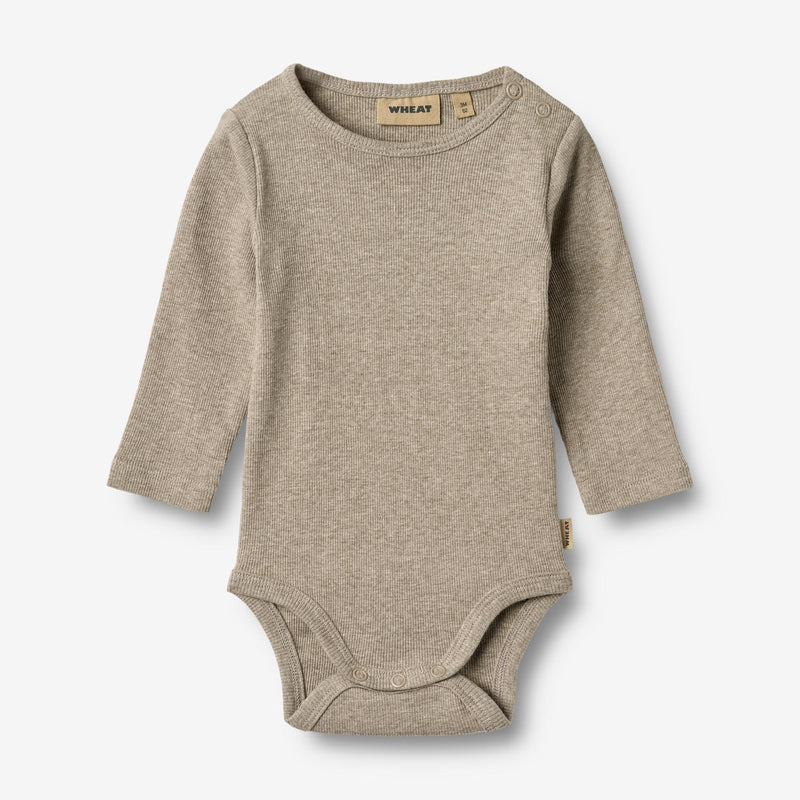 Wheat Main Rib Body L/S Spencer Underwear/Bodies 0072 gravel melange