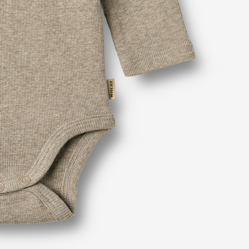 Wheat Main Rib Body L/S Spencer Underwear/Bodies 0072 gravel melange