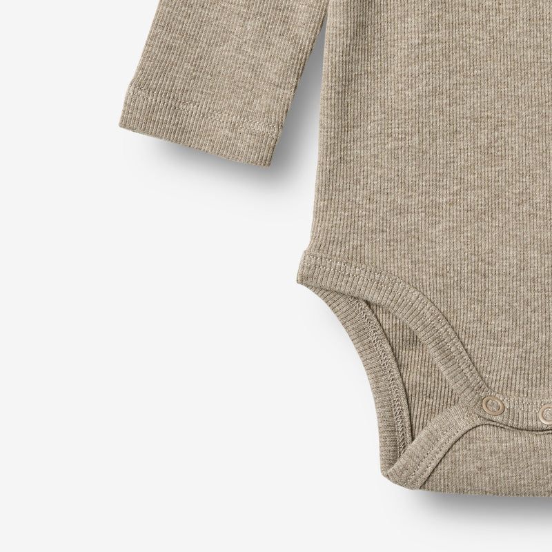 Wheat Main Rib Body L/S Spencer Underwear/Bodies 0072 gravel melange