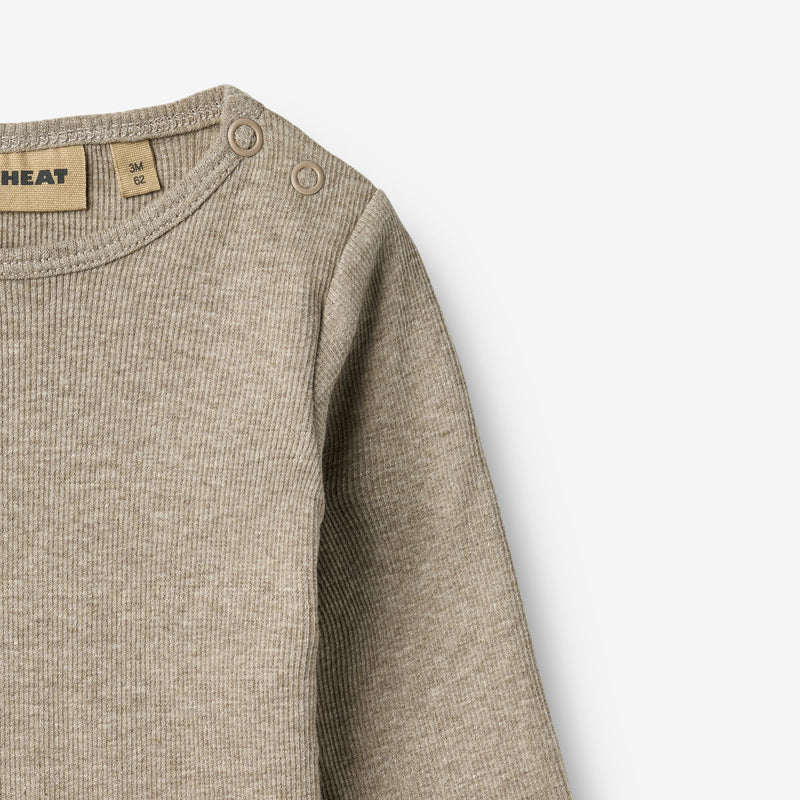 Wheat Main Rib Body L/S Spencer Underwear/Bodies 0072 gravel melange