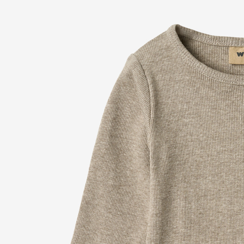 Wheat Main Rib Body L/S Spencer Underwear/Bodies 0072 gravel melange