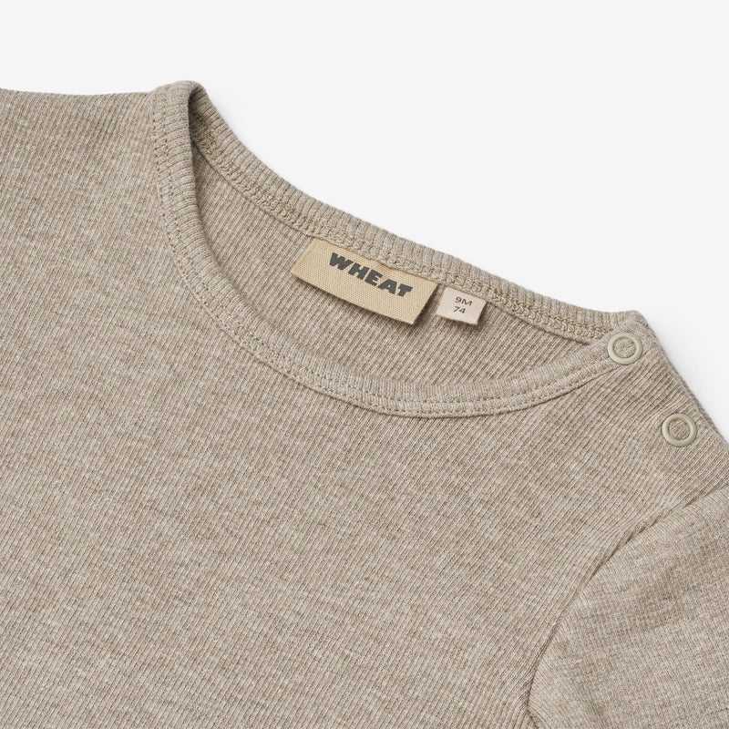 Wheat Main Rib Body L/S Spencer Underwear/Bodies 0072 gravel melange