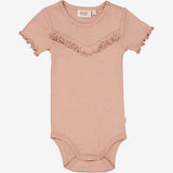 Wheat Rib Body Ruffle SS Underwear/Bodies 2031 rose dawn