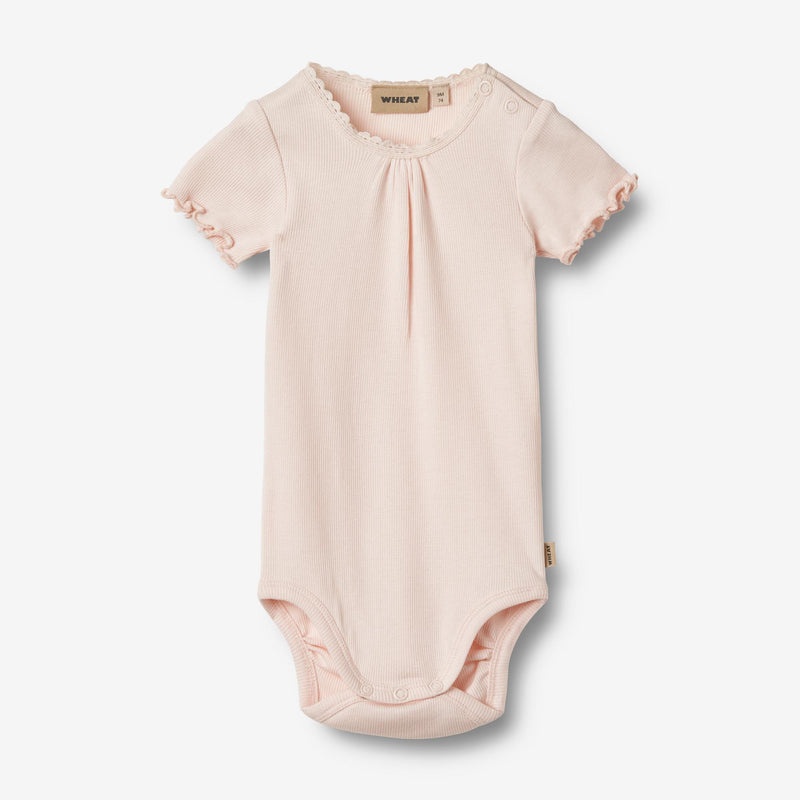 Wheat Main Rib Body S/S Edna | Baby Underwear/Bodies 2596 soft rose 