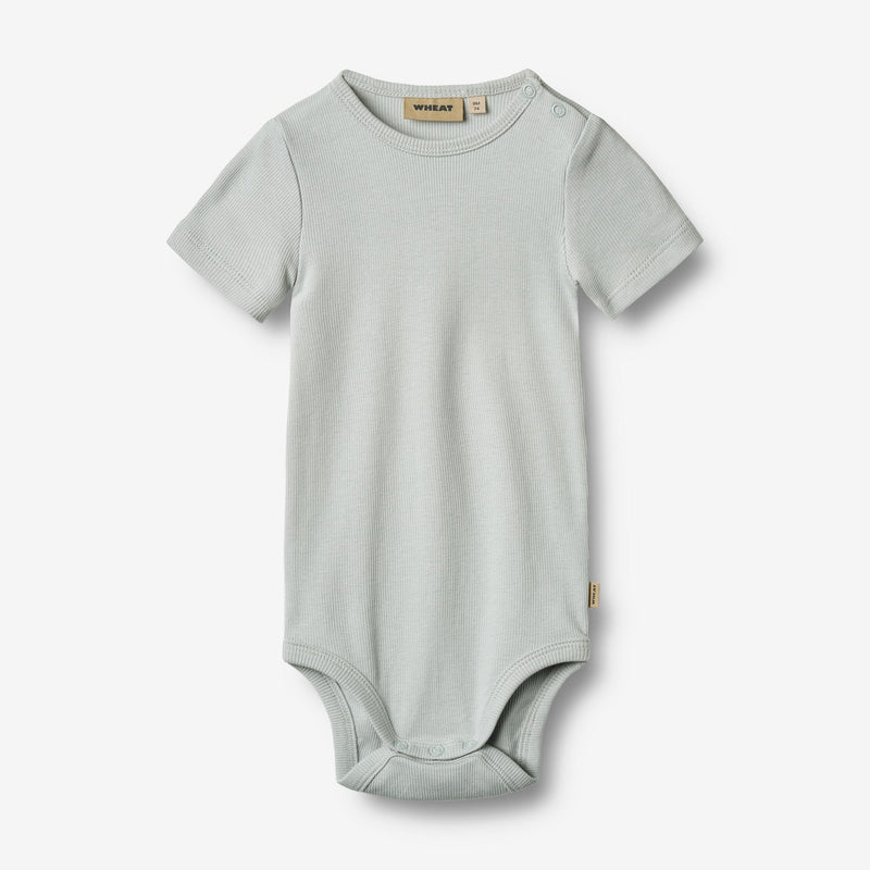 Wheat Main Rib Body S/S Timo Underwear/Bodies 1560 soft blue
