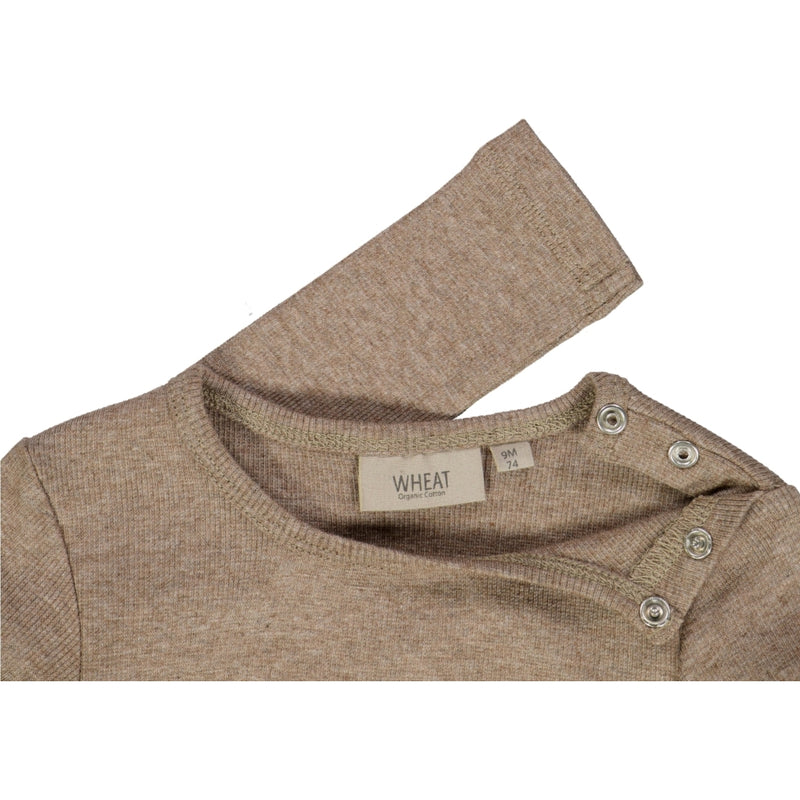 Wheat Rib T-Shirt LS Jersey Tops and T-Shirts 3204 khaki melange