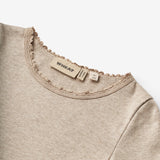 Wheat Main Rib T-Shirt L/S Reese Jersey Tops and T-Shirts 0072 gravel melange