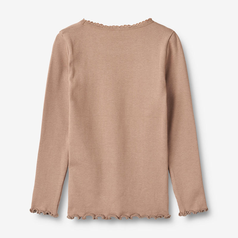 Wheat Main Rib T-Shirt L/S Reese Jersey Tops and T-Shirts 1164 nougat rose