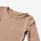 Wheat Main Rib T-Shirt L/S Reese Jersey Tops and T-Shirts 1164 nougat rose