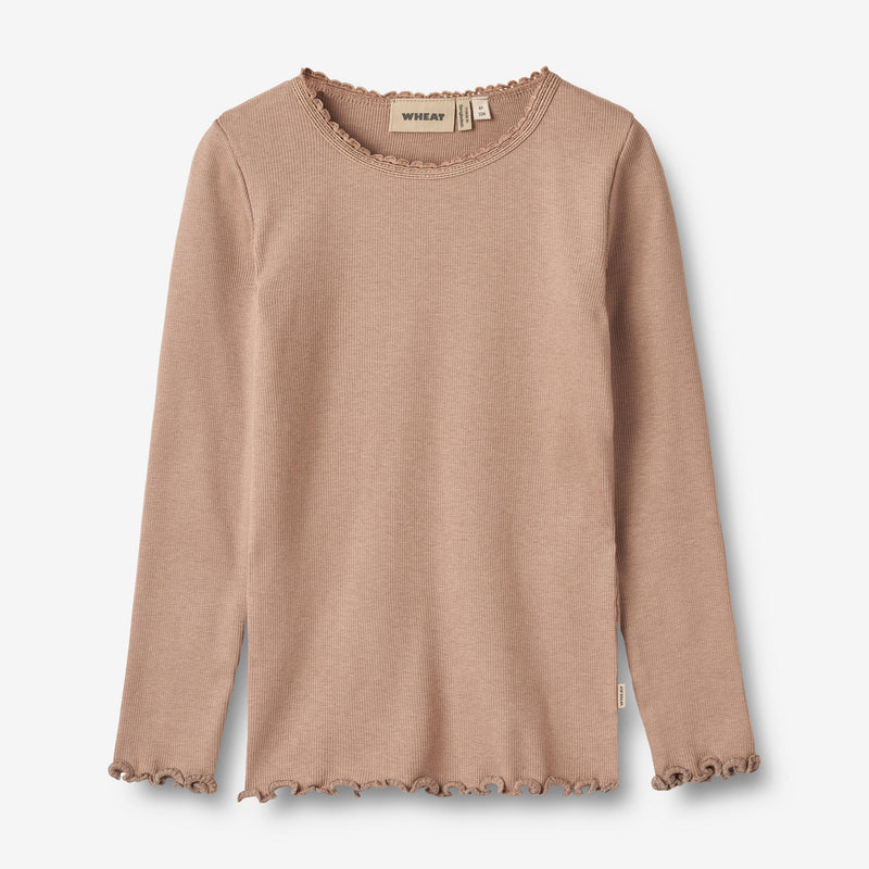 Wheat Main Rib T-Shirt L/S Reese Jersey Tops and T-Shirts 1164 nougat rose