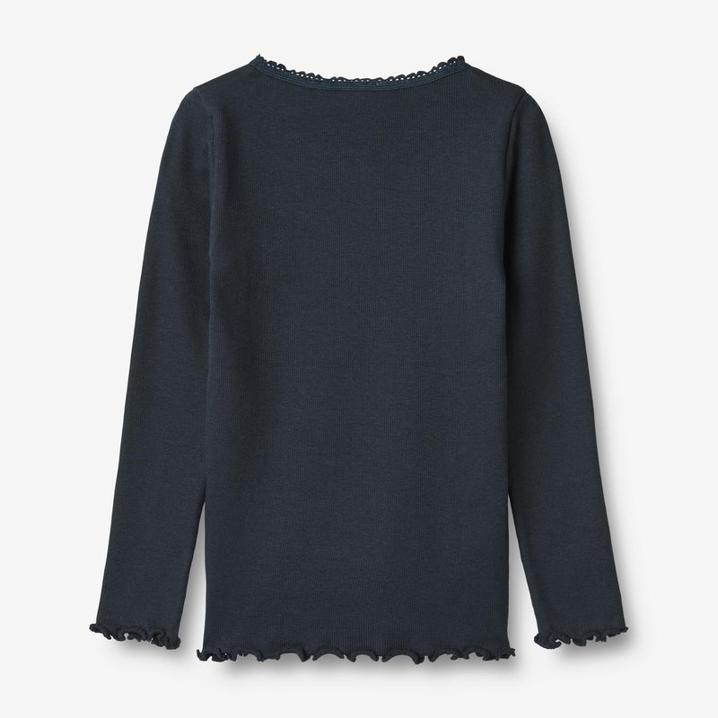 Wheat Main Rib T-Shirt L/S Reese Jersey Tops and T-Shirts 1432 navy