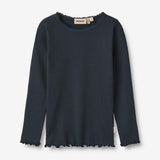 Wheat Main Rib T-Shirt L/S Reese Jersey Tops and T-Shirts 1432 navy