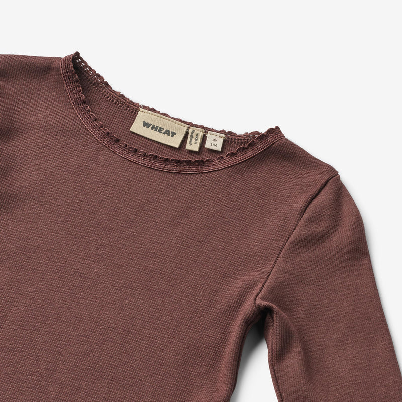 Wheat Main Rib T-Shirt L/S Reese Jersey Tops and T-Shirts 3118 eggplant