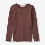 Wheat Main Rib T-Shirt L/S Reese Jersey Tops and T-Shirts 3118 eggplant