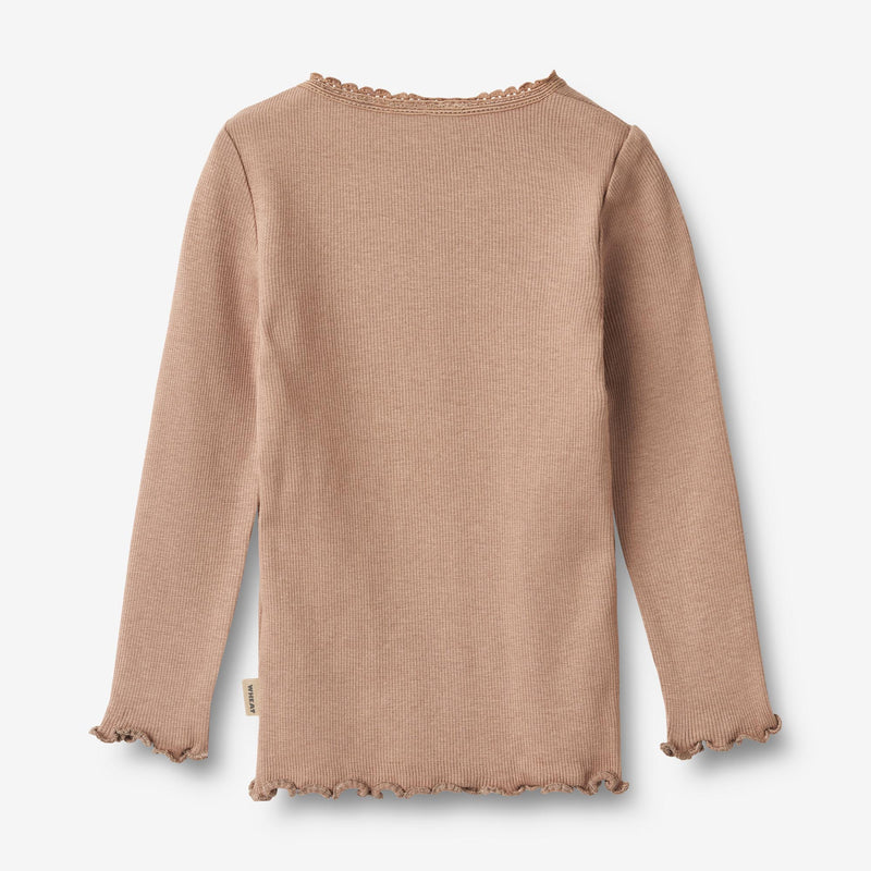 Wheat Main Rib T-Shirt L/S Reese Jersey Tops and T-Shirts 1164 nougat rose