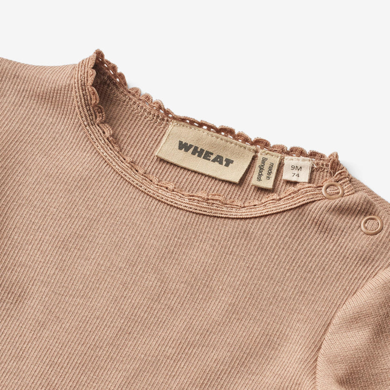 Wheat Main Rib T-Shirt L/S Reese Jersey Tops and T-Shirts 1164 nougat rose