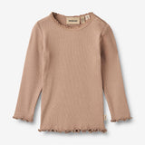 Wheat Main Rib T-Shirt L/S Reese Jersey Tops and T-Shirts 1164 nougat rose