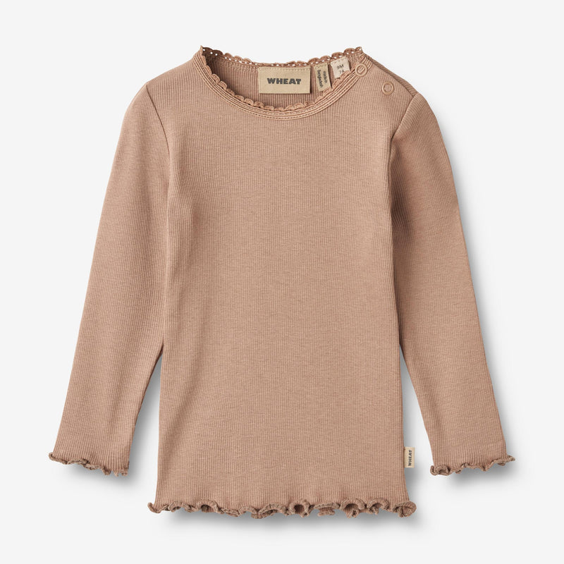 Wheat Main Rib T-Shirt L/S Reese Jersey Tops and T-Shirts 1164 nougat rose