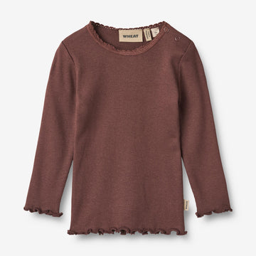 Wheat Main Rib T-Shirt L/S Reese Jersey Tops and T-Shirts 3118 eggplant