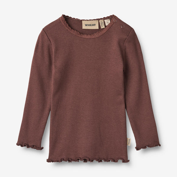 Wheat Main Rib T-Shirt L/S Reese Jersey Tops and T-Shirts 3118 eggplant