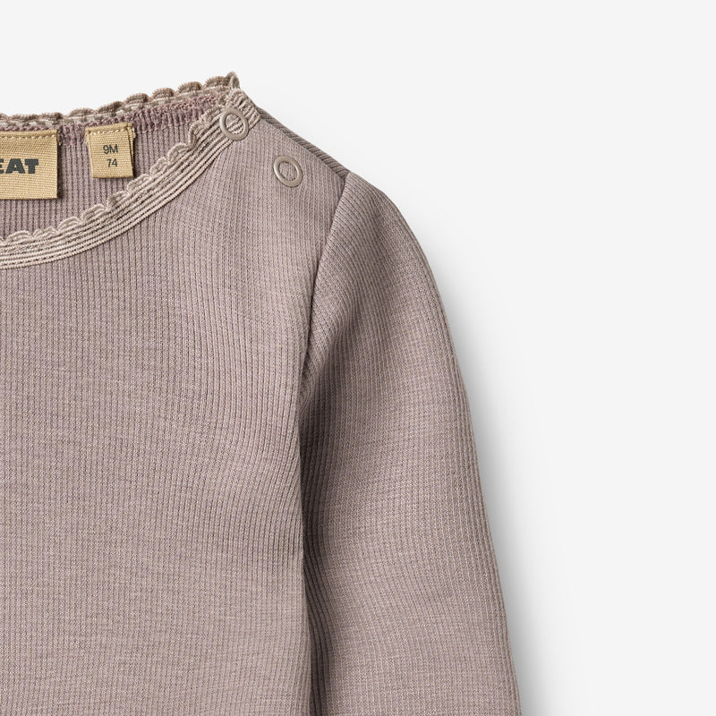 Wheat Main Rib T-Shirt L/S Reese T-Shirt 9531 dusty purple
