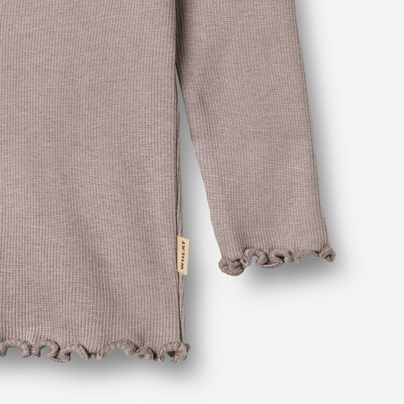 Wheat Main Rib T-Shirt L/S Reese T-Shirt 9531 dusty purple