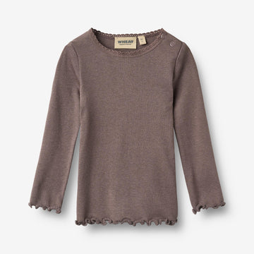Wheat Main Rib T-Shirt L/S Reese T-Shirt 9623 plum truffle