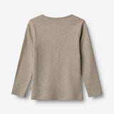 Wheat Main Rib T-Shirt L/S Stig Jersey Tops and T-Shirts 0072 gravel melange