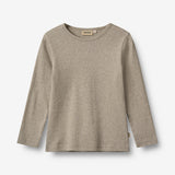 Wheat Main Rib T-Shirt L/S Stig Jersey Tops and T-Shirts 0072 gravel melange
