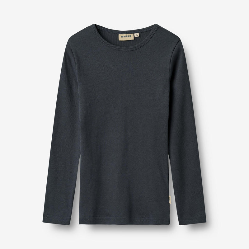 Wheat Main Rib T-Shirt L/S Stig Jersey Tops and T-Shirts 1432 navy