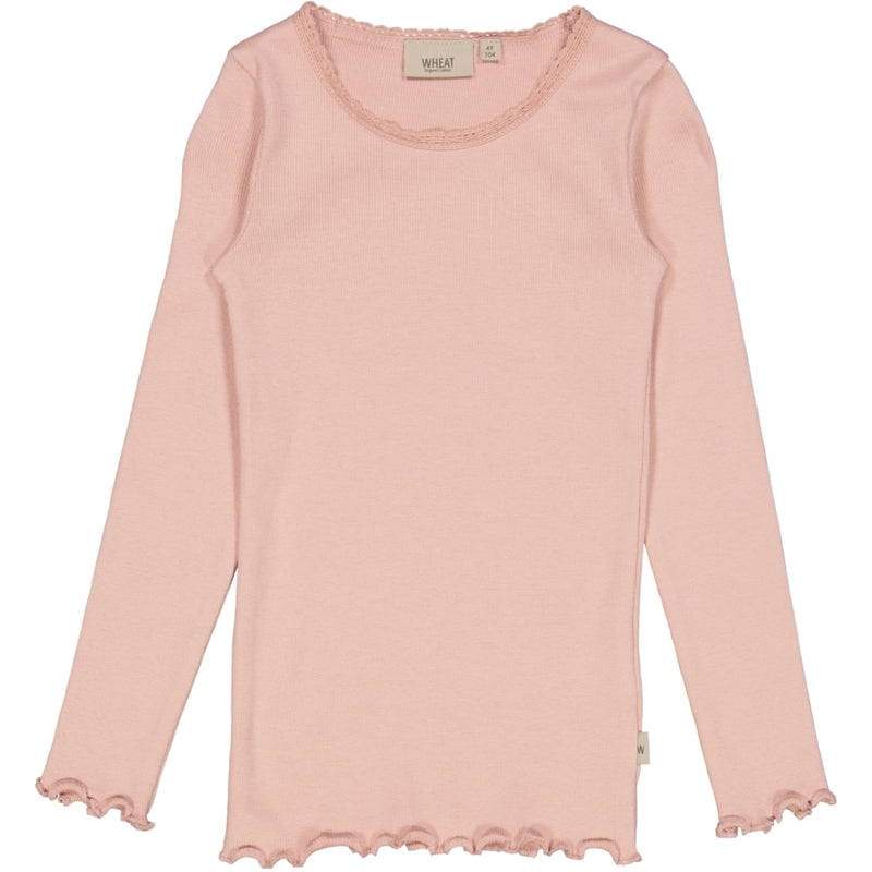 Wheat Rib T-Shirt Lace LS Jersey Tops and T-Shirts 2270 misty rose