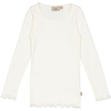 Wheat Rib T-Shirt Lace LS Jersey Tops and T-Shirts 3182 ivory 