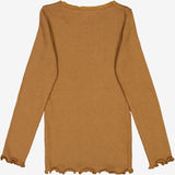Wheat Rib T-Shirt Lace LS Jersey Tops and T-Shirts 5073 caramel