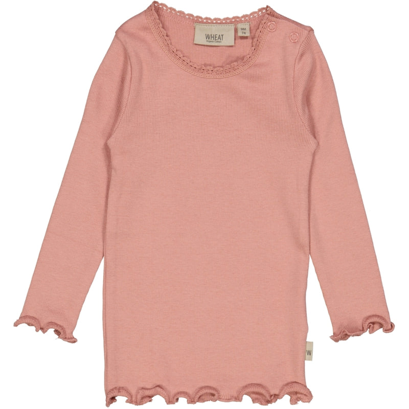 Wheat Rib T-Shirt Lace LS Jersey Tops and T-Shirts 2024 rosie