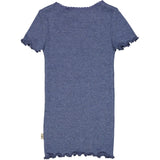 Wheat Rib T-Shirt Lace SS Jersey Tops and T-Shirts 1076 blue melange
