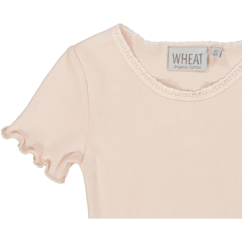 Wheat Rib T-Shirt Lace SS Jersey Tops and T-Shirts 2400 powder 