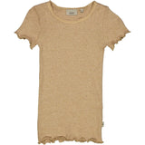 Wheat Rib T-Shirt Lace SS Jersey Tops and T-Shirts 3230 sand melange