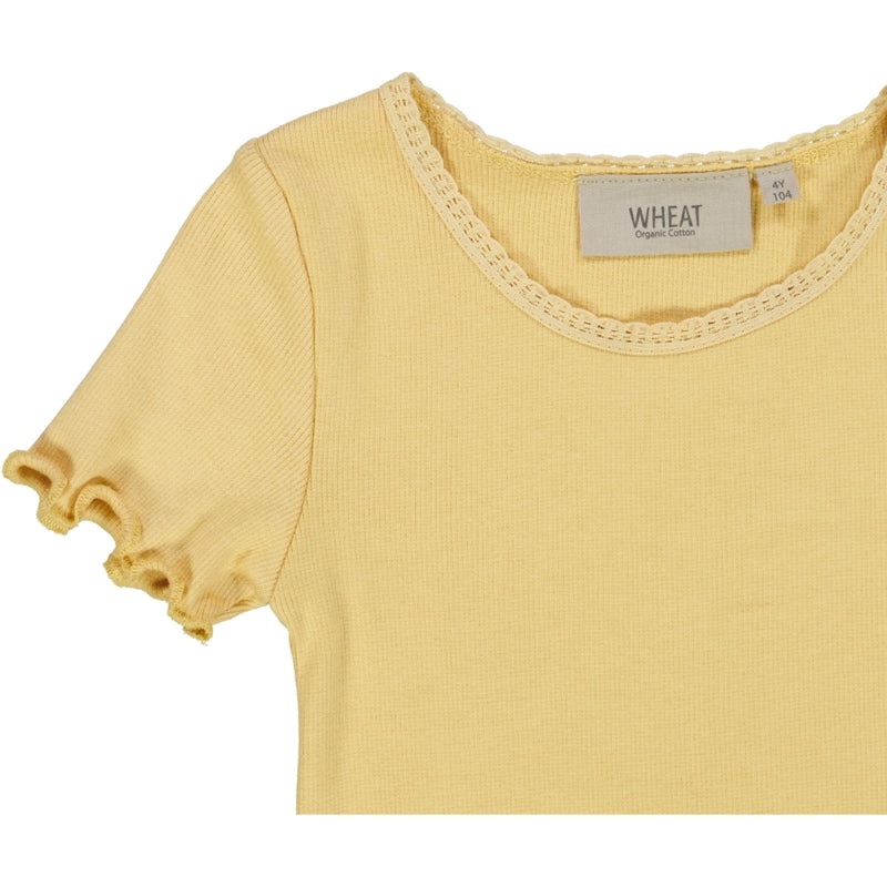 Wheat Rib T-Shirt Lace SS Jersey Tops and T-Shirts 5083 sahara sun