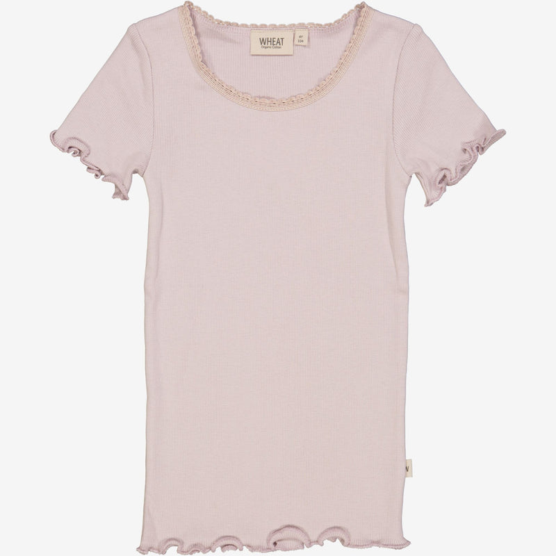 Wheat Rib T-Shirt Lace SS Jersey Tops and T-Shirts 1354 soft lilac