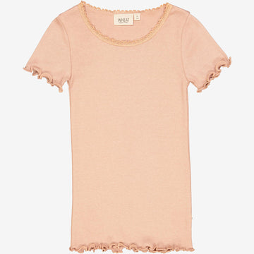Wheat Main Rib T-Shirt Lace SS Jersey Tops and T-Shirts 2031 rose dawn